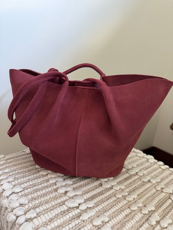 Portland Leather Handbags - Portland Leather Suede Tote in Dusty Rose